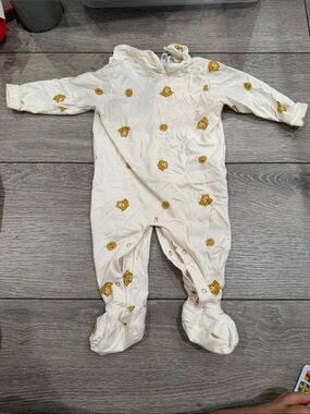 Versace Cream and Gold Logo Footed Sleep Sack